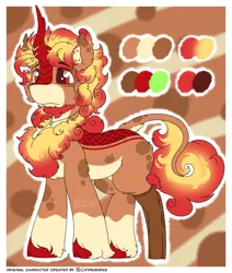 Size: 1513x1786 | Tagged: safe, artist:焰心fireworks, derpibooru import, oc, oc:cookie warm, unofficial characters only, kirin, image, png, reference sheet