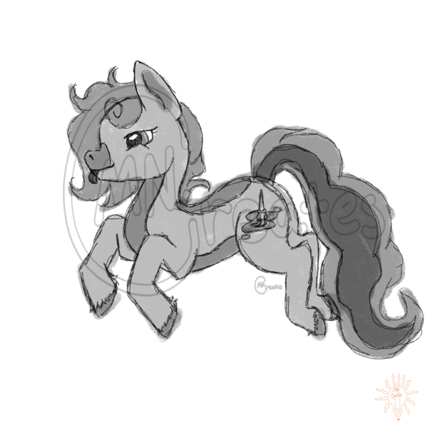 Size: 2048x2048 | Tagged: safe, artist:moone#2692, derpibooru import, oc, oc:cj vampire, unofficial characters only, earth pony, pony, image, monochrome, png, sketch, solo