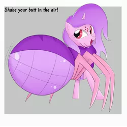 Size: 3000x3000 | Tagged: safe, artist:bestponies, derpibooru import, edit, oc, oc:silky web, monster pony, original species, pony, spider, spiderpony, unicorn, butt, butt shake, cute, fangs, female, horn, image, jpeg, mare, multiple eyes, open mouth, open smile, smiling