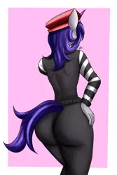 Size: 1400x2100 | Tagged: safe, artist:zachc, derpibooru import, onyx, anthro, unicorn, my little pony: a new generation, beatnik pony, beret, clothes, commission, female, g5, hat, image, jpeg, solo