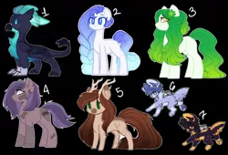 Size: 1024x698 | Tagged: safe, artist:purplegrim40, derpibooru import, oc, unofficial characters only, dog, earth pony, gryphon, pony, antlers, black background, braid, earth pony oc, griffon oc, image, jpeg, simple background, smiling