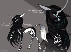 Size: 5300x3900 | Tagged: safe, artist:henorinya, derpibooru import, oc, unofficial characters only, hybrid, okapi, pony, abstract background, bust, curved horn, duo, female, horn, image, mare, png, raised hoof, smiling