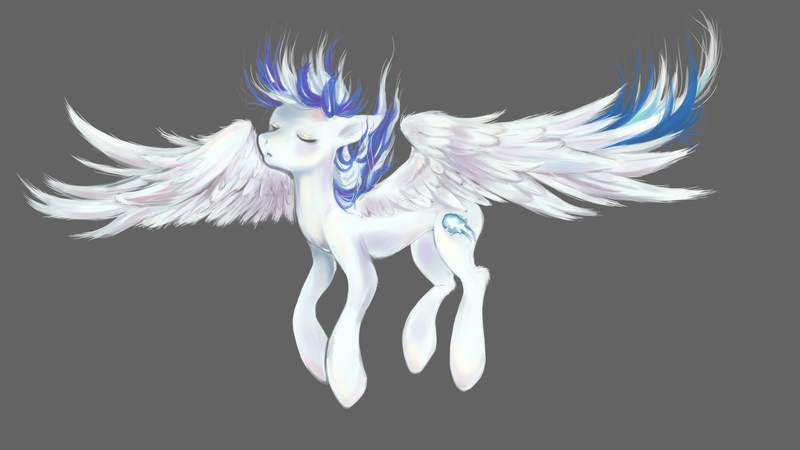 Size: 1920x1080 | Tagged: safe, artist:chocori, derpibooru import, oc, unofficial characters only, pegasus, pony, eyes closed, gray background, image, png, simple background, solo, spread wings, wings