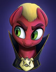 Size: 836x1072 | Tagged: safe, artist:ikarooz, derpibooru import, sprout cloverleaf, earth pony, pony, my little pony: a new generation, bust, emperor sprout, g5, image, jpeg, male, portrait, solo, stallion