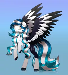 Size: 1280x1415 | Tagged: safe, artist:auroranovasentry, derpibooru import, oc, oc:marie pixel, pegasus, pony, colored wings, female, image, jpeg, mare, solo, two toned wings, wings