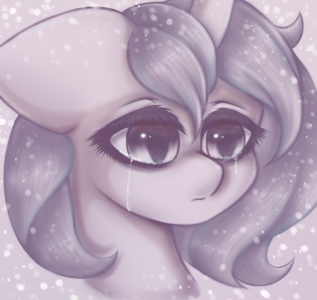 Size: 854x811 | Tagged: safe, artist:saltyvity, derpibooru import, princess luna, alicorn, pony, big eyes, crying, cute, depressed, depression, fanart, gray background, head turn, image, jpeg, sad, simple background, snow, solo