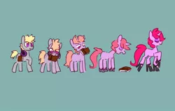 Size: 1138x726 | Tagged: suggestive, artist:dawnfire, oc, oc:cookie malou, oc:dawnfire, unofficial characters only, earth pony, pony, unicorn, bimbofication, book, clothes, eyeshadow, headphones, high heels, hoof shoes, horn, image, jpeg, makeup, race swap, shoes, transformation
