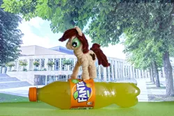 Size: 1280x854 | Tagged: safe, artist:malte279, derpibooru import, oc, oc:canni soda, earth pony, pony, chenille, chenille stems, chenille wire, craft, earth pony oc, fanta, galacon, image, jpeg, mascot, pipe cleaner sculpture, pipe cleaners