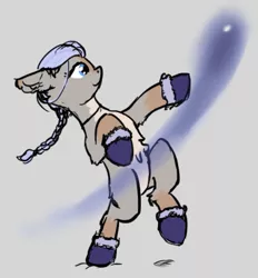 Size: 637x685 | Tagged: safe, artist:barhandar, oc, ponified, unofficial characters only, pony, taiga pony, action pose, avatar the last airbender, bipedal, boots, colored sketch, female, gray background, image, katara, mare, png, shoes, simple background, solo, waterbending