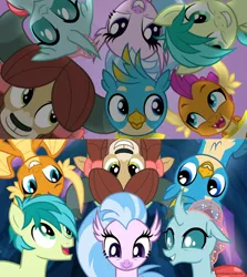 Size: 1240x1390 | Tagged: safe, derpibooru import, edit, edited screencap, screencap, gallus, ocellus, sandbar, silverstream, smolder, yona, classical hippogriff, dragon, earth pony, gryphon, hippogriff, yak, friendship university, uprooted, comparison, cute, diaocelles, diastreamies, gallabetes, image, looking down, looking up, png, sandabetes, smolderbetes, student six, the place where we belong, yonadorable