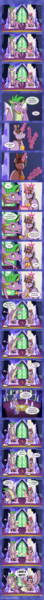 Size: 1275x17227 | Tagged: safe, artist:inuhoshi-to-darkpen, derpibooru import, spike, twilight sparkle, twilight sparkle (alicorn), alicorn, dragon, 2019, adult, adult spike, comic, friendship throne, glow, glowing horn, horn, image, inkwell, old art, older, older spike, png, quill, sudden realization, throne room, twilight's castle, winged spike, wings