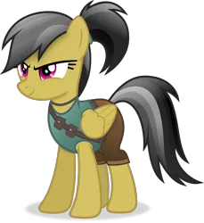 Size: 3198x3495 | Tagged: safe, artist:anime-equestria, derpibooru import, daring do, pegasus, pony, clothes, female, image, jewelry, mare, necklace, png, ponytail, pouch, simple background, smiling, solo, transparent background, vector, wings