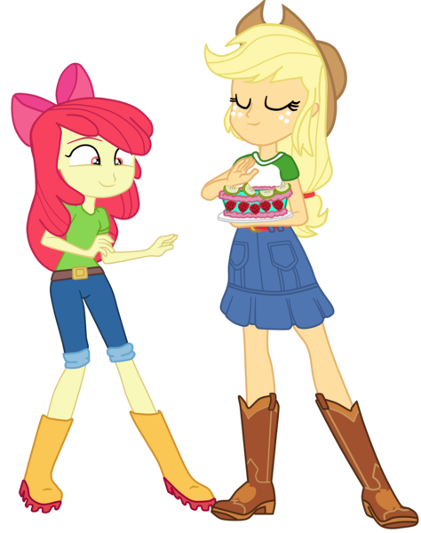 Safe Artist Gmaplay Derpibooru Import Apple Bloom Applejack Equestria Girls