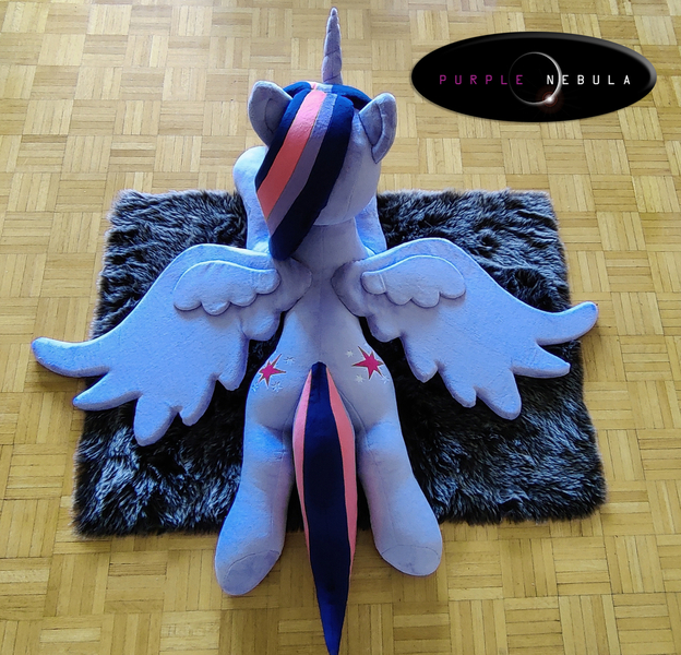 Size: 1280x1231 | Tagged: safe, artist:purplenebulastudios, derpibooru import, twilight sparkle, twilight sparkle (alicorn), alicorn, pony, image, irl, jpeg, life size, lying down, photo, plushie, prone, solo