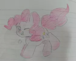 Size: 3120x2526 | Tagged: safe, artist:metaruscarlet, derpibooru import, pinkie pie, earth pony, pony, image, jpeg, lined paper, sketch, solo, traditional art