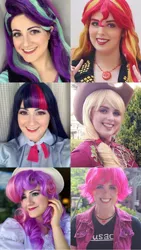 Size: 1288x2289 | Tagged: safe, artist:maddymoiselle, artist:sarahndipity cosplay, derpibooru import, applejack, scootaloo, starlight glimmer, sunset shimmer, sweetie belle, twilight sparkle, human, equestria girls, clothes, cosplay, costume, everfree northwest 2019, image, irl, irl human, jpeg, photo