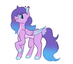 Size: 884x780 | Tagged: safe, artist:thatonefluffs, derpibooru import, oc, oc:stardust, pegasus, :p, colored wings, freckles, gradient mane, gradient wings, image, png, solo, tongue out, wings