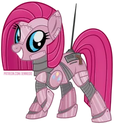 Size: 900x973 | Tagged: safe, artist:jennieoo, derpibooru import, pinkie pie, earth pony, pony, robot, robot pony, image, looking at you, pinkie bot, png, show accurate, simple background, smiling, smiling at you, solo, steel, transparent background, vector