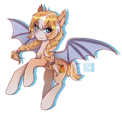 Size: 1236x1190 | Tagged: safe, artist:alicetriestodraw, derpibooru import, oc, oc:pumpkin crumble, unofficial characters only, bat pony, braid, flying, full body, image, png, pumpkin, simple background, solo, spots, transparent background, twin braids