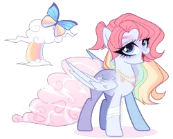 Size: 1428x1146 | Tagged: safe, artist:gihhbloonde, derpibooru import, oc, pegasus, pony, female, image, magical lesbian spawn, mare, offspring, parent:fluttershy, parent:rainbow dash, parents:flutterdash, png, simple background, solo, transparent background