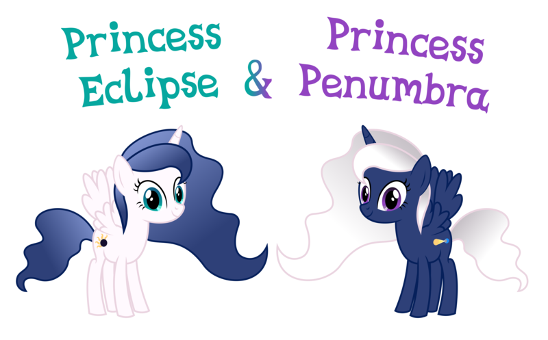 Size: 5698x3538 | Tagged: source needed, safe, anonymous artist, derpibooru import, oc, oc:princess eclipse, oc:princess penumbra, unofficial characters only, alicorn, pony, fanfic:cat's cradle, absurd resolution, alicorn oc, commission, family, female, g4, horn, image, mare, name, parent:oc:prince nova sparkle, parent:princess luna, parents:canon x oc, png, shakespearicles, siblings, simple background, sisters, symbol, text, transparent background, twins, wings