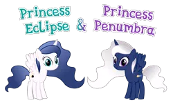Size: 5698x3538 | Tagged: source needed, safe, anonymous artist, derpibooru import, oc, oc:princess eclipse, oc:princess penumbra, unofficial characters only, alicorn, pony, fanfic:cat's cradle, absurd resolution, alicorn oc, commission, family, female, g4, horn, image, mare, name, parent:oc:prince nova sparkle, parent:princess luna, parents:canon x oc, png, shakespearicles, siblings, simple background, sisters, symbol, text, transparent background, twins, wings