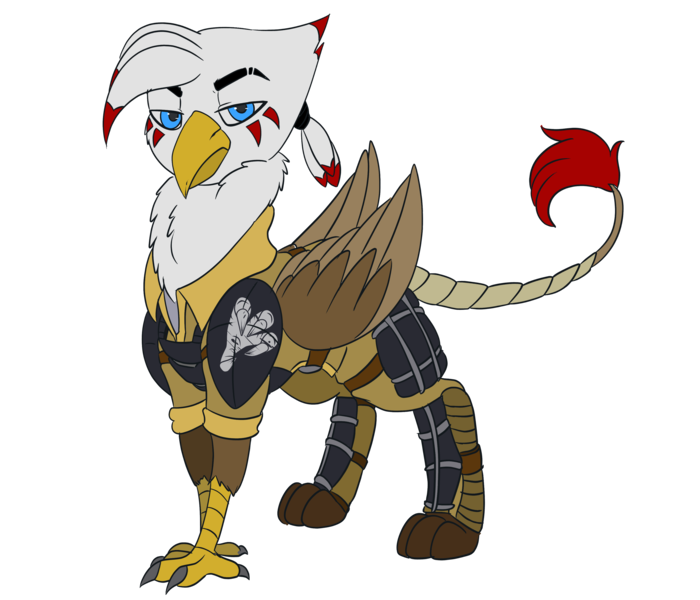 Size: 3500x3000 | Tagged: safe, artist:brainiac, derpibooru import, oc, oc:duskclaw, gryphon, fallout equestria, fallout equestria:all things unequal (pathfinder), griffon oc, image, male, png, simple background, solo, talon, talon merc, transparent background