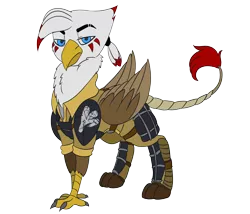 Size: 3500x3000 | Tagged: safe, artist:brainiac, derpibooru import, oc, oc:duskclaw, gryphon, fallout equestria, fallout equestria:all things unequal (pathfinder), griffon oc, image, male, png, simple background, solo, talon, talon merc, transparent background