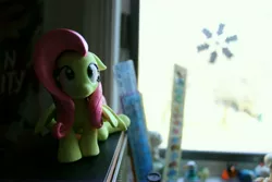 Size: 5184x3456 | Tagged: safe, artist:dustysculptures, derpibooru import, fluttershy, pegasus, pony, craft, female, frown, image, jpeg, looking up, mare, sculpture, sitting, solo