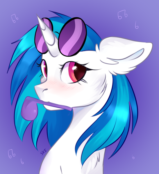 Size: 3900x4280 | Tagged: safe, artist:ske, derpibooru import, vinyl scratch, pony, unicorn, bust, image, png, portrait, solo