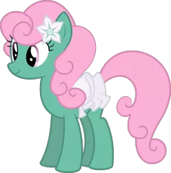 Size: 5000x5045 | Tagged: safe, artist:firlin123, derpibooru import, mint swirl, earth pony, pony, .svg available, female, flower, flower in hair, image, mare, png, simple background, solo, transparent background, vector