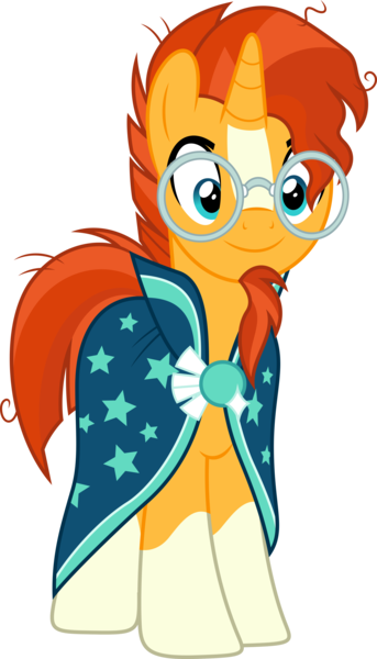 Size: 3000x5250 | Tagged: safe, artist:dashiesparkle, derpibooru import, sunburst, pony, unicorn, .svg available, cape, clothes, coat markings, facial hair, glasses, goatee, high res, image, male, png, simple background, smiling, socks (coat marking), transparent background, vector