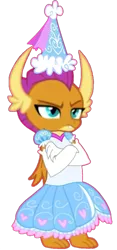 Size: 500x1065 | Tagged: safe, artist:darlycatmake, derpibooru import, edit, vector edit, smolder, dragon, angry, clothes, crossed arms, disappointed, dragoness, dress, dressup, female, froufrou glittery lacy outfit, glare, gloves, image, lidded eyes, long gloves, png, princess smolder, simple background, smolder is not amused, solo, transparent background, unamused, unhappy, vector