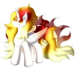 Size: 1545x1500 | Tagged: safe, artist:thebenalpha, derpibooru import, daybreaker, alicorn, original species, plush pony, pony, button eyes, female, image, plushie, png, simple background, transparent background