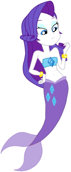 Size: 425x1024 | Tagged: safe, artist:fireluigi29, derpibooru import, rarity, mermaid, equestria girls, bare shoulders, belly button, bracelet, clothes, fish tail, hand on hip, image, jewelry, mermaid tail, mermaidized, mermarity, mermay, png, simple background, sleeveless, species swap, strapless, tail, transparent background