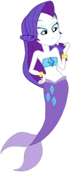 Size: 425x1024 | Tagged: safe, artist:fireluigi29, derpibooru import, rarity, mermaid, equestria girls, bare shoulders, belly button, bracelet, clothes, fish tail, hand on hip, image, jewelry, mermaid tail, mermaidized, mermarity, mermay, png, simple background, sleeveless, species swap, strapless, tail, transparent background