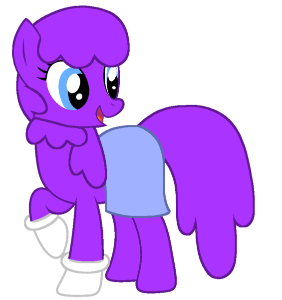 Size: 868x921 | Tagged: safe, artist:rainysweet, derpibooru import, oc, oc:amelia janes, earth pony, pony, ameliabetes, blue eyes, blue skirt, clothes, cute, earth pony oc, female, g4, gloves, image, mare, open mouth, open smile, png, purple hair, purple mane, purple tail, raised hoof, raised leg, simple background, skirt, smiling, solo, sweater, tail, transparent background