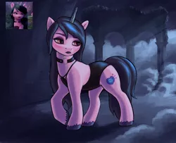 Size: 1476x1200 | Tagged: safe, alternate version, artist:escapist, derpibooru import, edit, edited screencap, screencap, izzy moonbow, pony, unicorn, my little pony: a new generation, derpibooru exclusive, female, g5, goth, goth izzy, image, jpeg, mare, screencap reference, solo