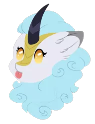 Size: 577x755 | Tagged: safe, artist:purplegrim40, derpibooru import, oc, unofficial characters only, kirin, :p, bust, commission, image, kirin oc, png, simple background, tongue out, transparent background, ych result