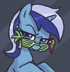 Size: 239x247 | Tagged: safe, artist:plunger, derpibooru import, minuette, pony, unicorn, amending fences, drawthread, female, image, mare, png, requested art, shutter shades, solo, sunglasses