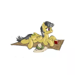 Size: 1000x1000 | Tagged: safe, artist:da-exile, derpibooru import, daring do, pony, carpet, hat, image, lying down, pith helmet, png, prone, simple background, solo, white background