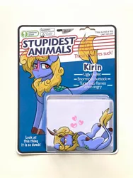 Size: 1154x1536 | Tagged: safe, artist:allicoot, derpibooru import, oc, unofficial characters only, kirin, heart, image, jpeg, lidded eyes, looking at you, lying down, obvious plant, on back, photoshop, solo, toy