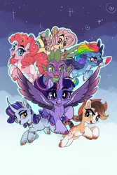 Size: 3600x5400 | Tagged: safe, artist:yesterdaysrunaway, derpibooru import, applejack, fluttershy, pinkie pie, rainbow dash, rarity, spike, twilight sparkle, twilight sparkle (alicorn), alicorn, dragon, earth pony, pegasus, pony, unicorn, my little pony: the movie, alternate design, base used, image, jpeg, mane seven, mane six, redesign, twitterina design, unshorn fetlocks