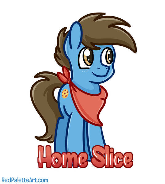 Size: 845x946 | Tagged: safe, artist:redpalette, derpibooru import, oc, oc:home slice, unofficial characters only, earth pony, pony, badge, bandana, cute, earth pony oc, image, jpeg, male, smiling, stallion