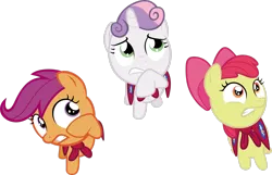 Size: 3052x1964 | Tagged: safe, artist:pangbot, derpibooru import, apple bloom, scootaloo, sweetie belle, earth pony, pegasus, pony, unicorn, season 1, stare master, .svg available, apple bloom's bow, bow, cutie mark crusaders, female, filly, foal, hair bow, high res, image, png, simple background, transparent background, trio, trio female, vector