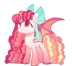 Size: 856x784 | Tagged: safe, artist:lilywolfpie-yt, derpibooru import, oc, oc:stitched heart, bat pony, pony, base used, bow, female, hair bow, image, mare, png, simple background, solo, transparent background