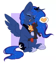 Size: 1844x2048 | Tagged: safe, artist:cheekipone, derpibooru import, princess luna, oc, oc:phasmatodea, alicorn, changeling, pony, fanfic:changing expectations, changeling oc, commission, female, image, jpeg, plushie, simple background, solo, ych result