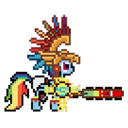 Size: 800x800 | Tagged: safe, artist:grekbronymx95, derpibooru import, rainbow dash, pegasus, pony, aztec, brony, image, pixel art, png