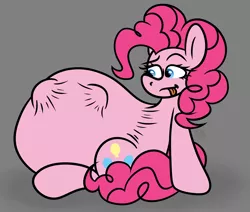 Size: 6500x5500 | Tagged: suggestive, artist:sadfloorlamp, derpibooru import, pinkie pie, earth pony, pony, abdominal bulge, belly, belly bumps, big belly, female, female pred, female predator, fetish, image, pinkie pred, png, solo, solo female, tongue out, vore