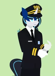 Size: 1502x2048 | Tagged: safe, artist:samsailz, derpibooru import, oc, oc:ratangga, ponified, unofficial characters only, anthro, object pony, original species, train pony, unicorn, clothes, image, jpeg, looking at you, train, uniform
